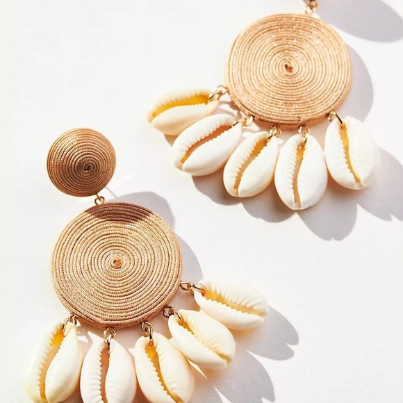 Anthropologie Lake Life Preppy Circle Drop Earrings - Picture 2 of 5